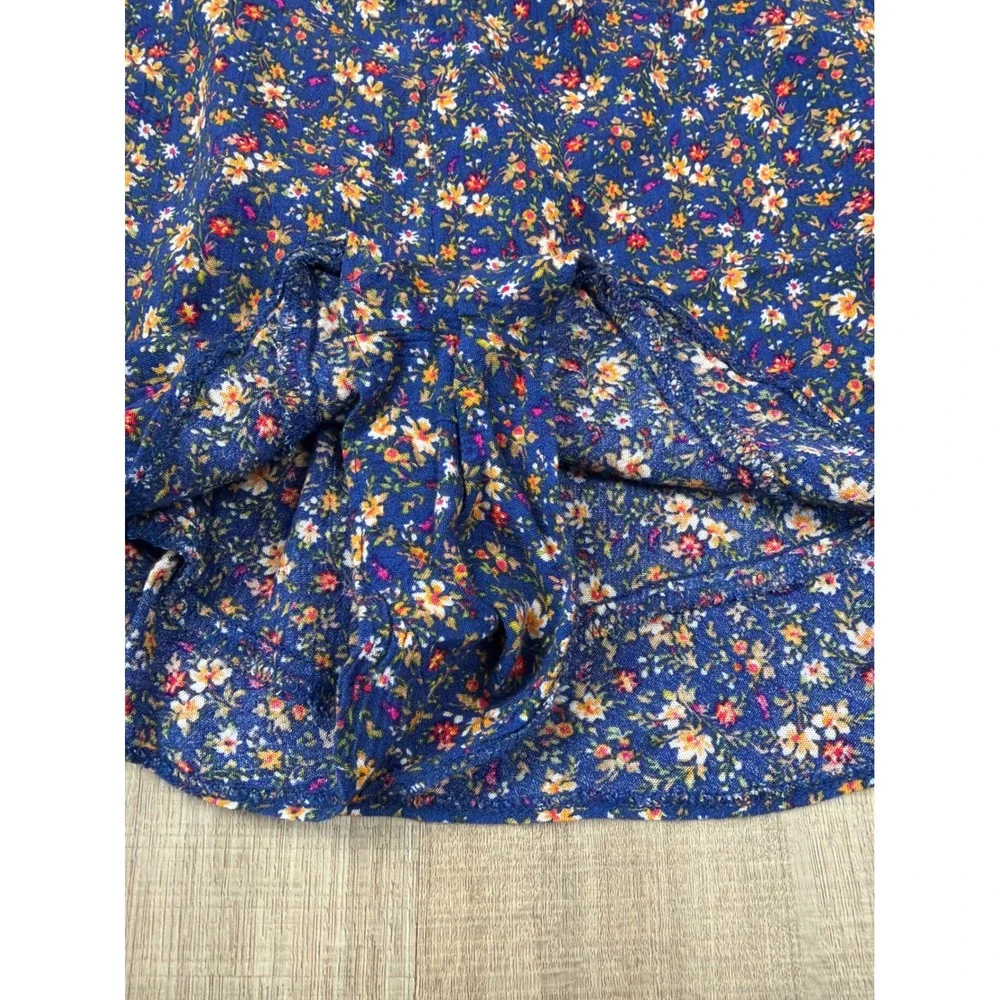 American Eagle Navy Floral Ruffle Skort Womens Small‎ Ditsy Boho Viscose 1906